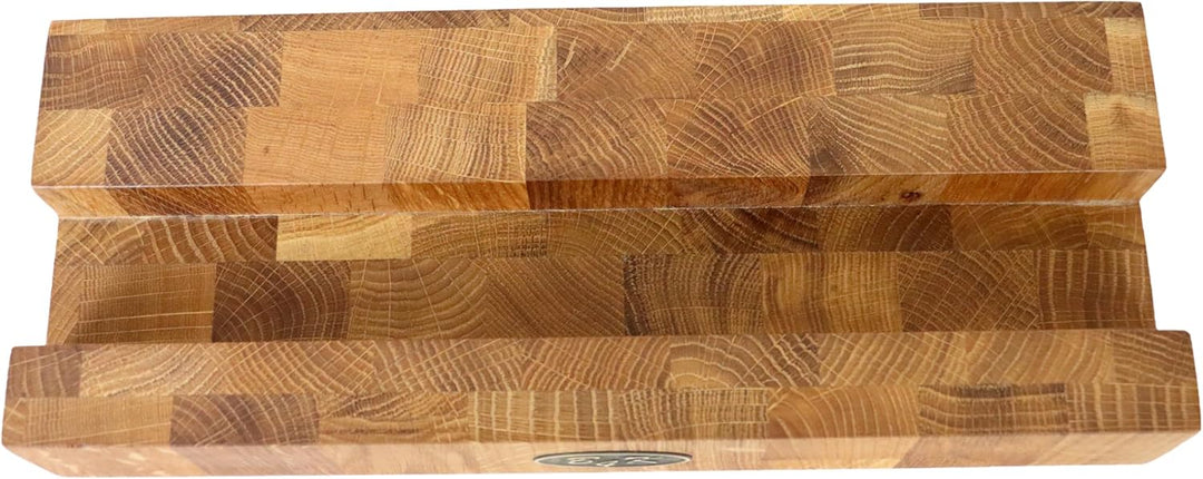 B4K® Hackbrettständer aus Eiche – Stabiler Schneidebretthalter für Holzbrett & Hackblock (4 cm dick)