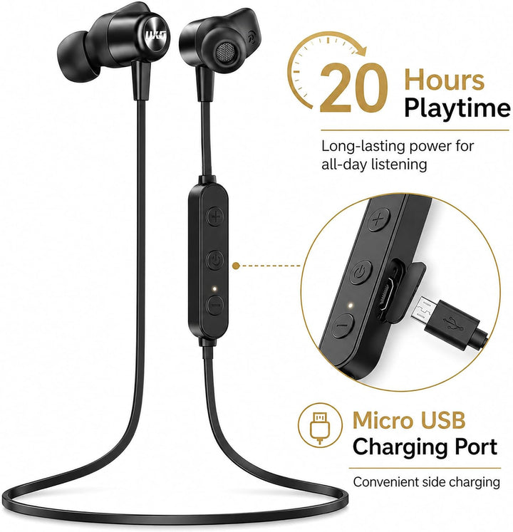 Bluetooth Kopfhörer In Ear, Magnetische Kabellose Sport Ohrhörer mit Mikrofon, 20 Std Akku, Bluetoot