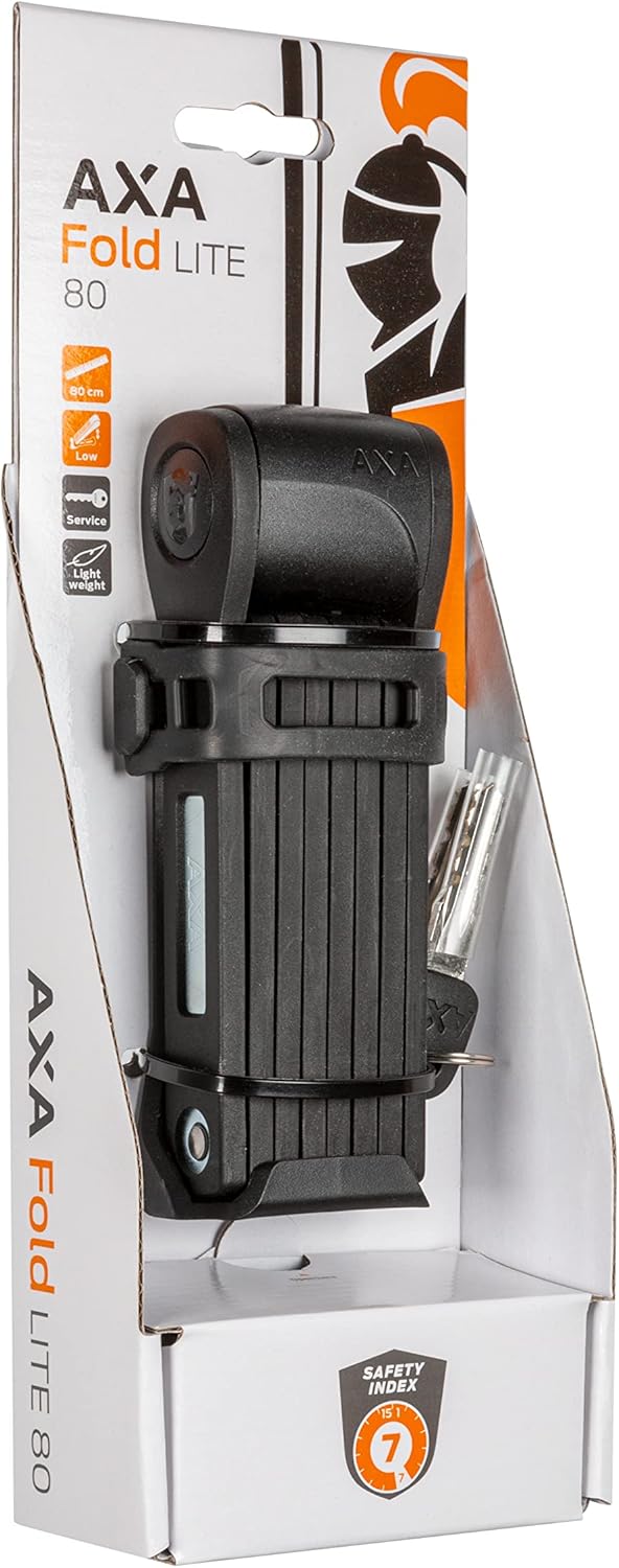 AXA Fold Lite 80 – Faltschloss Fahrrad – Länge 80 cm – Sicherheitsstufe 7 – Leichtes Schloss – Mit 2