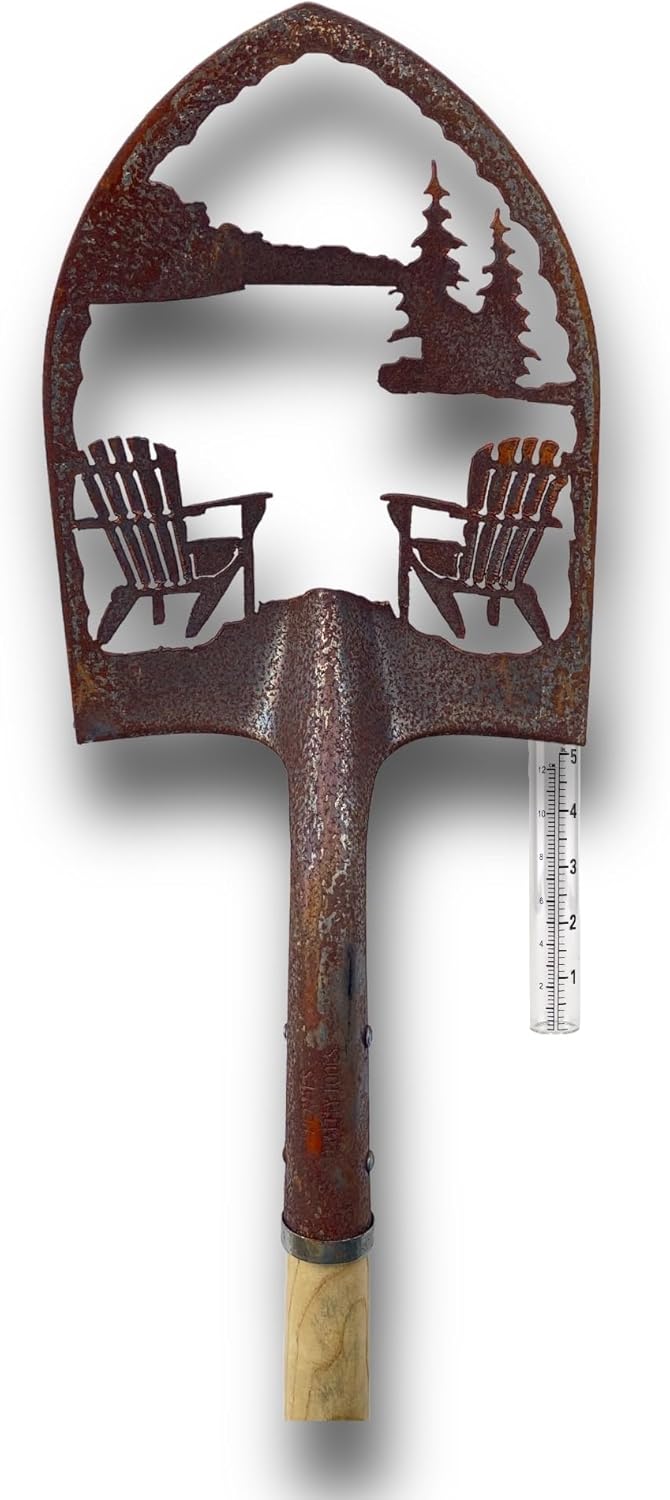 Crispe Edelrost Deko-Schaufel mit Regenmesser - Relax - Gartendekoration für aussen, Höhe: 180 cm, R