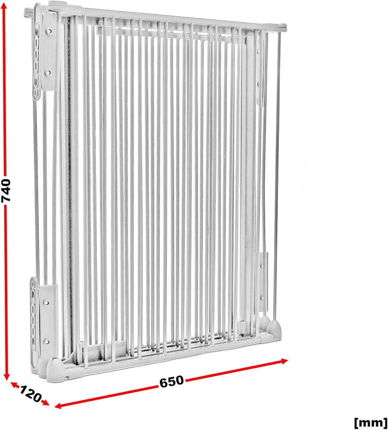 Wiltec XL Kaminschutzgitter 300 cm, Kinderschutzgitter mit Tür und Wandhalterung, Absperrgitter 5 El