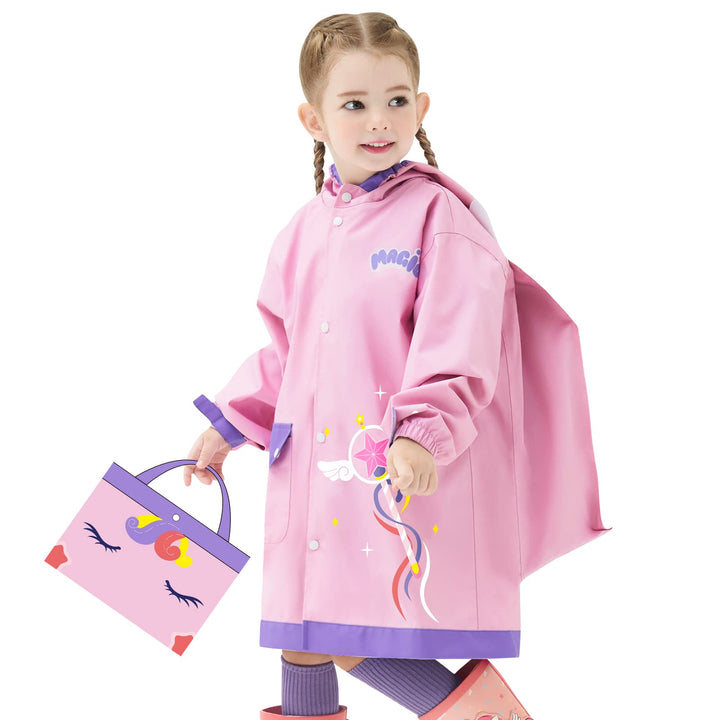 Kinder Regenmantel Jungen Mädchen Regenponcho Wasserdicht Cartoon Regenjacke Wiederverwendbare Regen