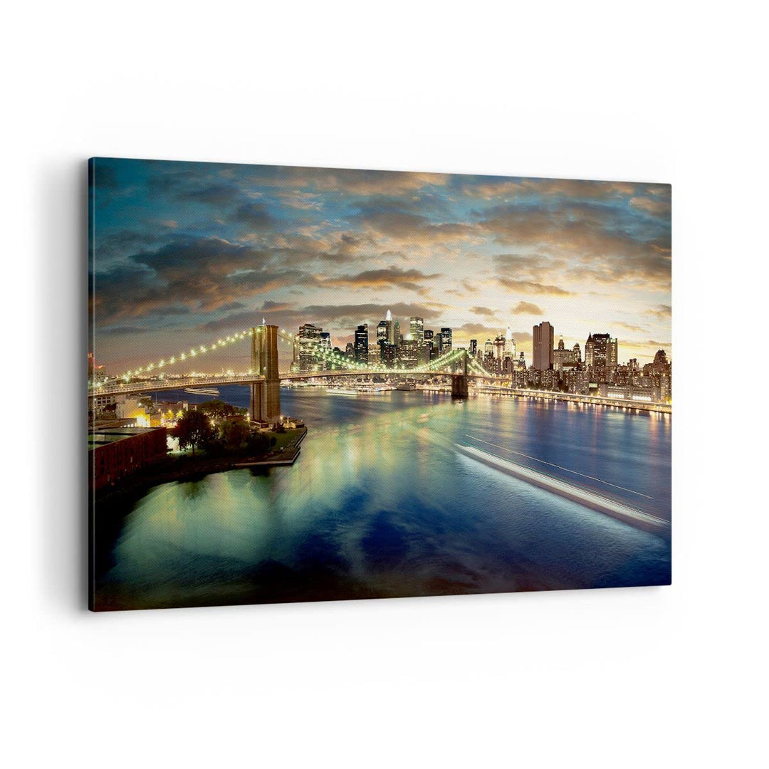 Bilder auf Leinwand 100x70cm Leinwandbild Amerika Architektur New York Gross Wanddeko Bild Schlafzim