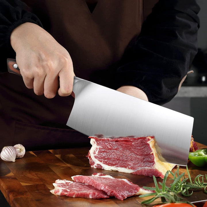 MOSFiATA Hackmesser Kochmesser Klassik Chinesches Küchenmesser 20cm Hackbeil Messer Kochmesser aus D