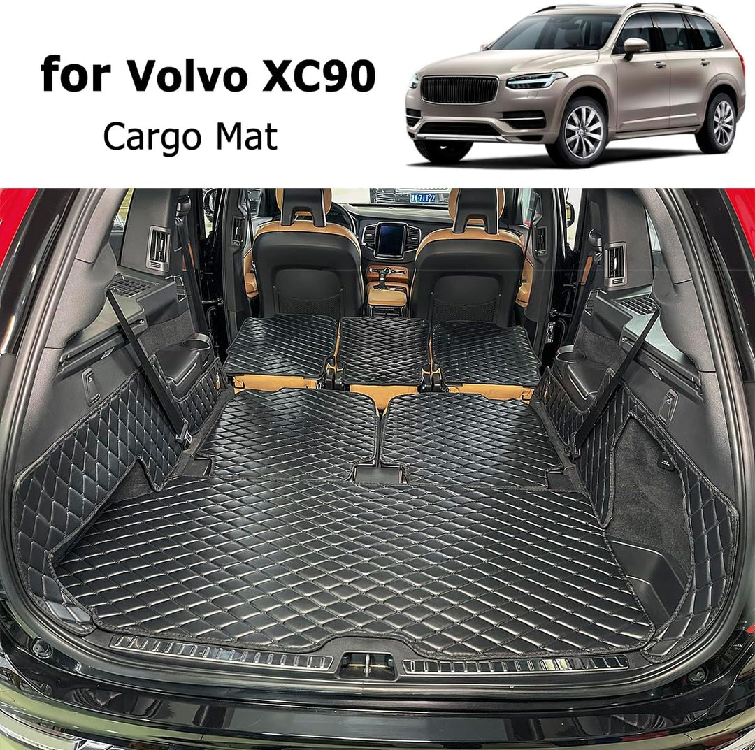 Kofferraumwanne kompatibel mit Volvo XC90 2016–2024 (7-Sitzer) Kofferraummatte Kofferraumabdeckung