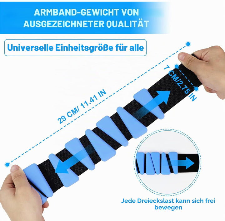 Handgelenkgewichte 2er Set, verstellbare Silikon-Workout-Gewichte für Frauen und Männer, tragbare Kn