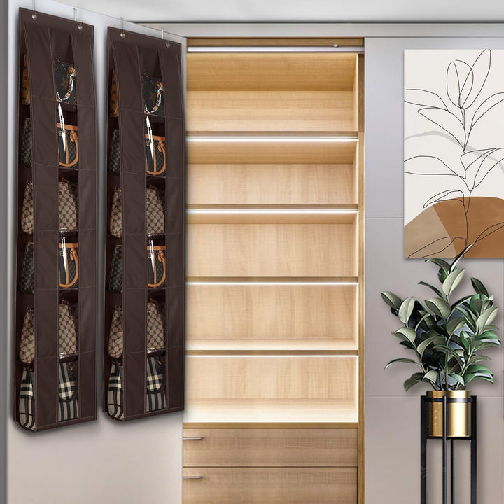 Lirex Handtaschen Organizer Über Tür, 2er Set mit 6 Etagen, platzsparender Organizer zur Aufbewahrun