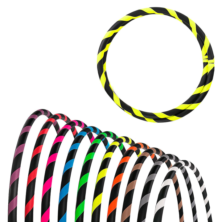Faltbarer Anfänger Hula Hoop Reifen, Ø90/95/100/105cm Ø105cm Neon-Gelb, Ø105cm Neon-Gelb