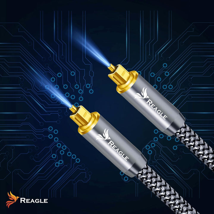 Reagle OPTISCHES KABEL TOSLINK HQ SPDIF digitales Audio Kabel Glasfaserkabel, Kabel für Soundbar, Fe