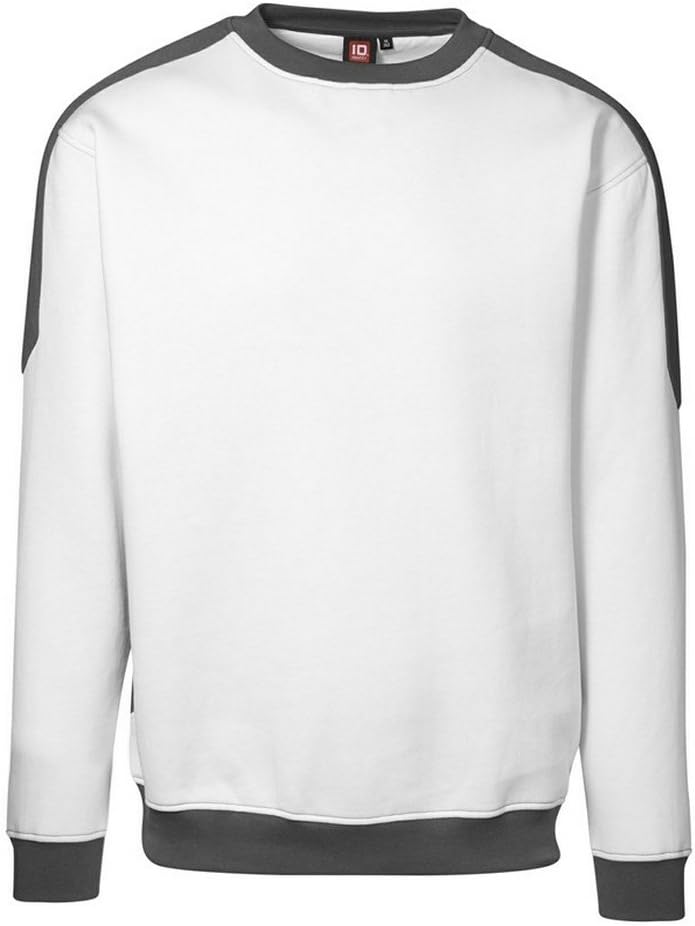 ID - Kontrastfarbenes Sweatshirt mit leichter Passform. Modell Pro Wear Herren., XXL Weiß