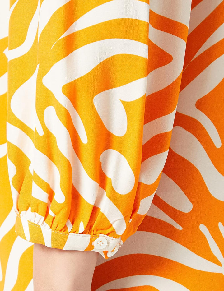 Seidensticker Damen Regular Fit Blusenkleid Langarm Kleid 36 Orange, 36 Orange