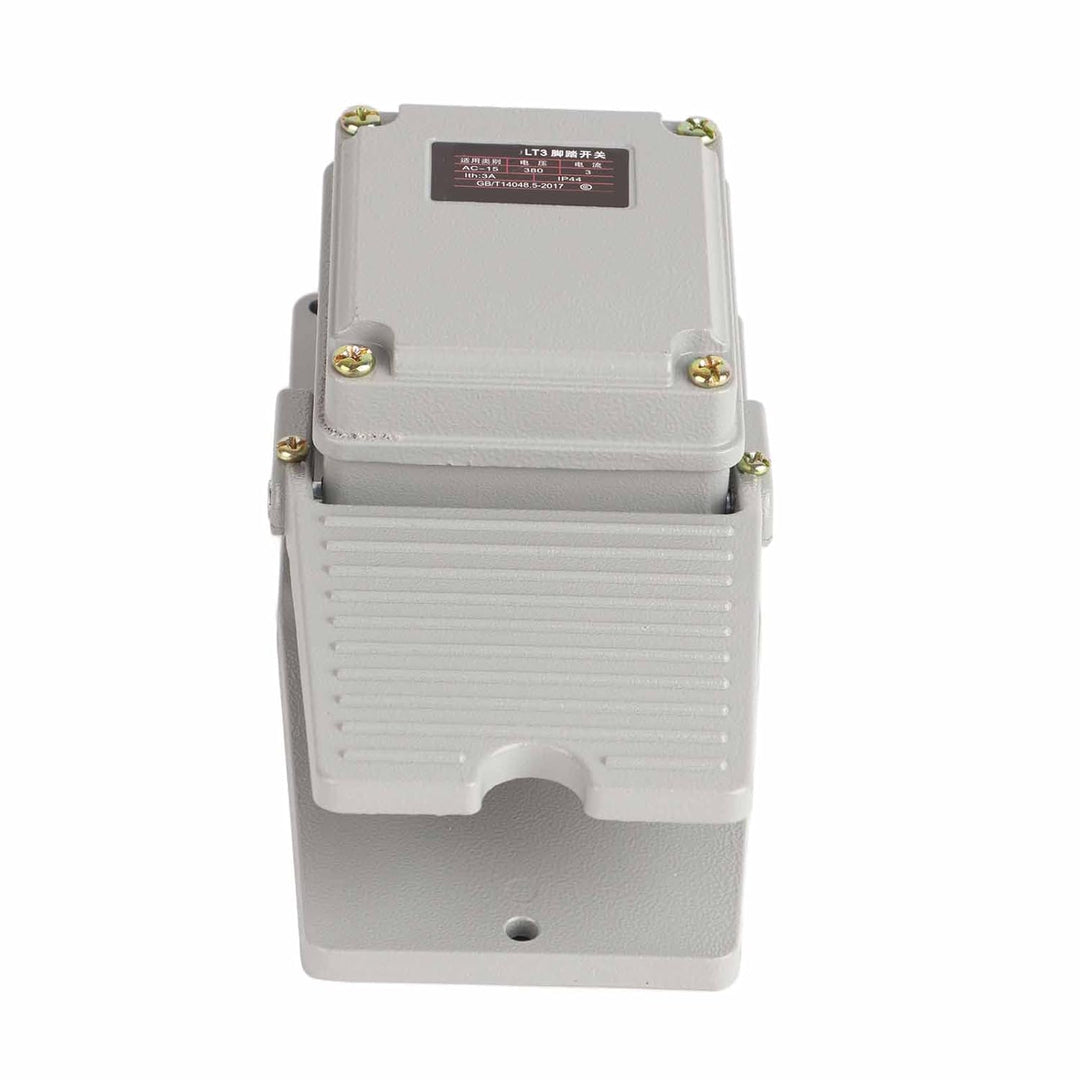 Industrielle Fussschalter, AC 250V 15A Momentary Metall Fusspedal Schalter 1NO 1NC Fusstaster Tritts