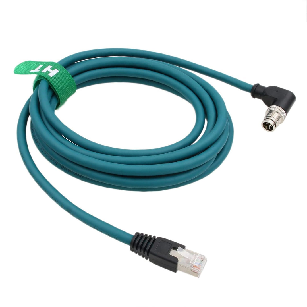HangTon Connect Netzwerkkabel M12, 8-polig, X Coded rechtwinklig auf RJ45 Cat7e Ethernet-Kabel, gesc