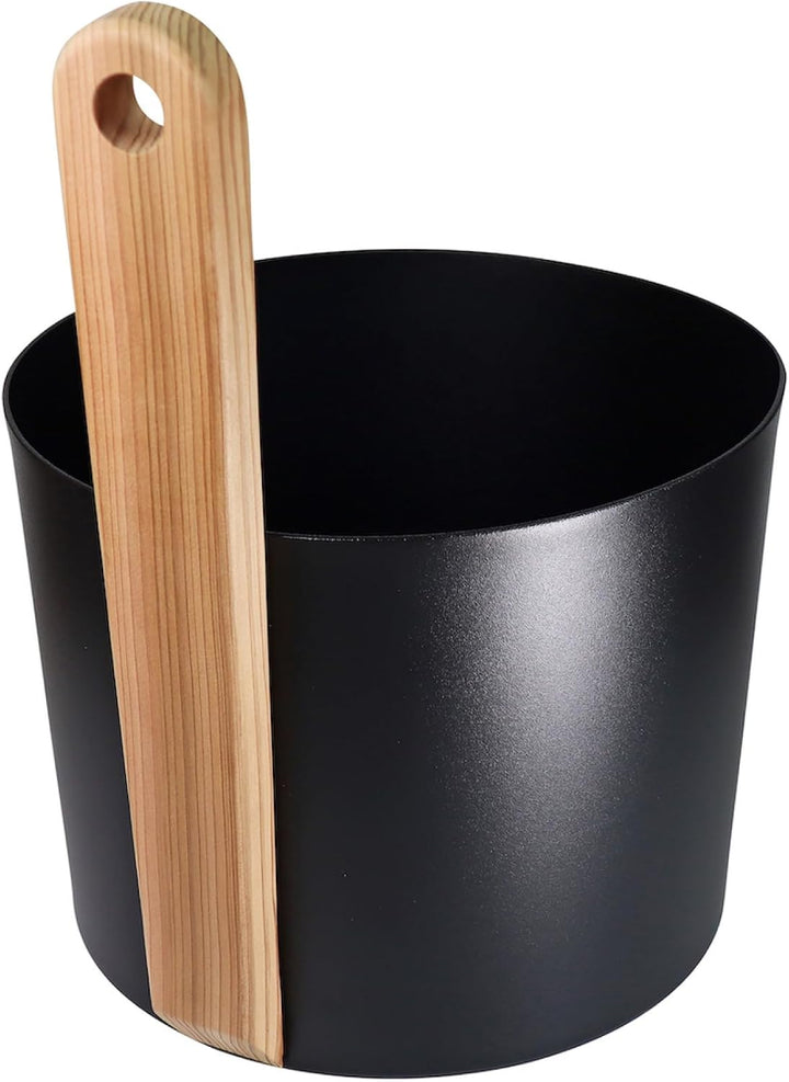 Saunaset Nova Saunakelle mit 5 L Aufgusseimer aus Aluminium Schwarz