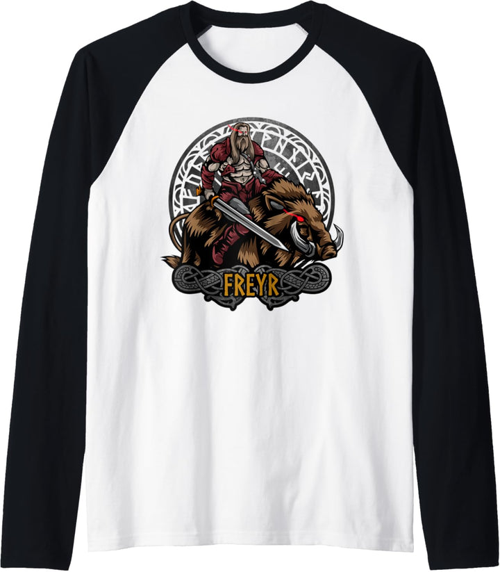 Freyr nordische Mythologie Valhalla Viking Nordic God Raglan