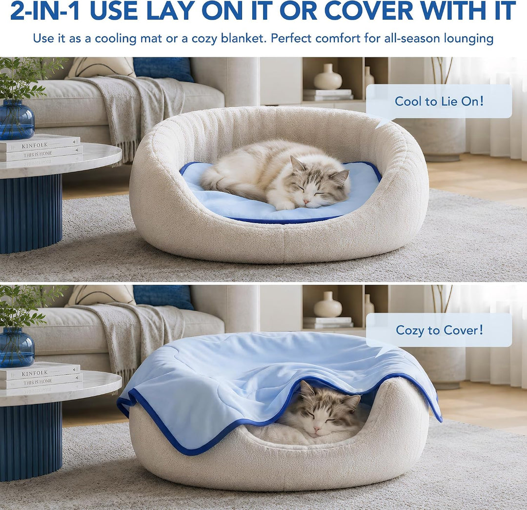 Deconovo Selbstkühlende Kühlmatte für Hunde &amp; Katzen, Atmungsaktive Kühldecke für Sommer, Faltbar &amp;