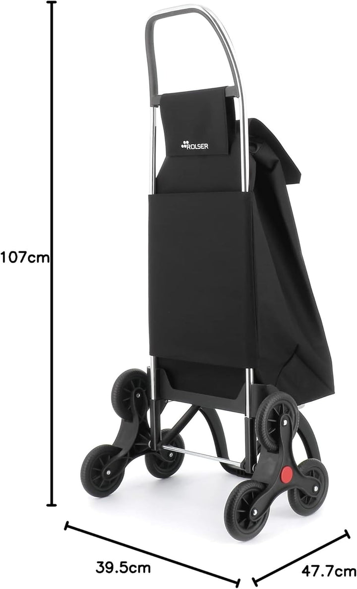 Einkaufstrolley Rolser Saquet LN 6 Räder Treppensteiger - Schwarz, Schwarz