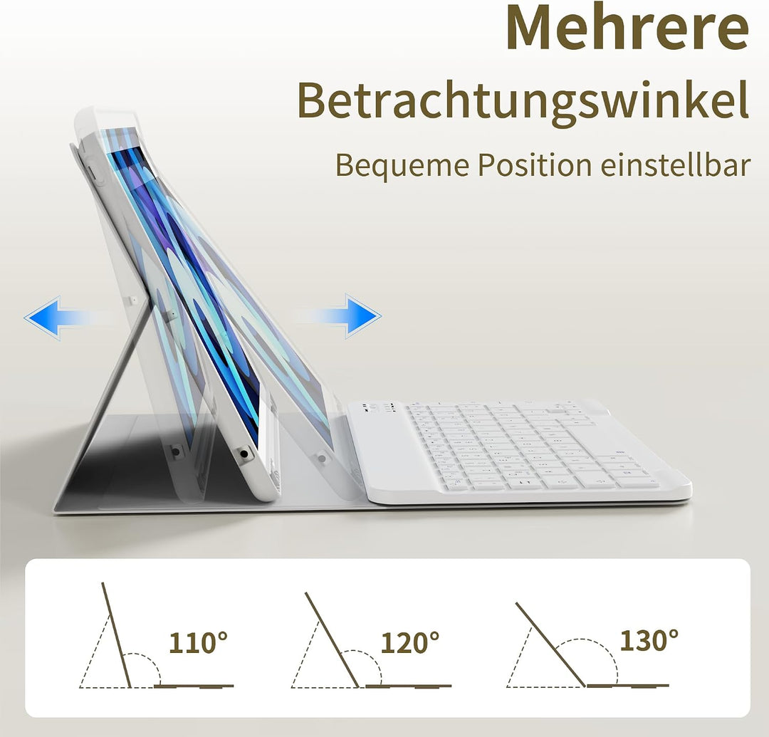 Tastatur Hülle für iPad 9. 8. 7. Generation 2021/2020/2019 10,2 Zoll mit Stifthalter, Magnetisch Blu