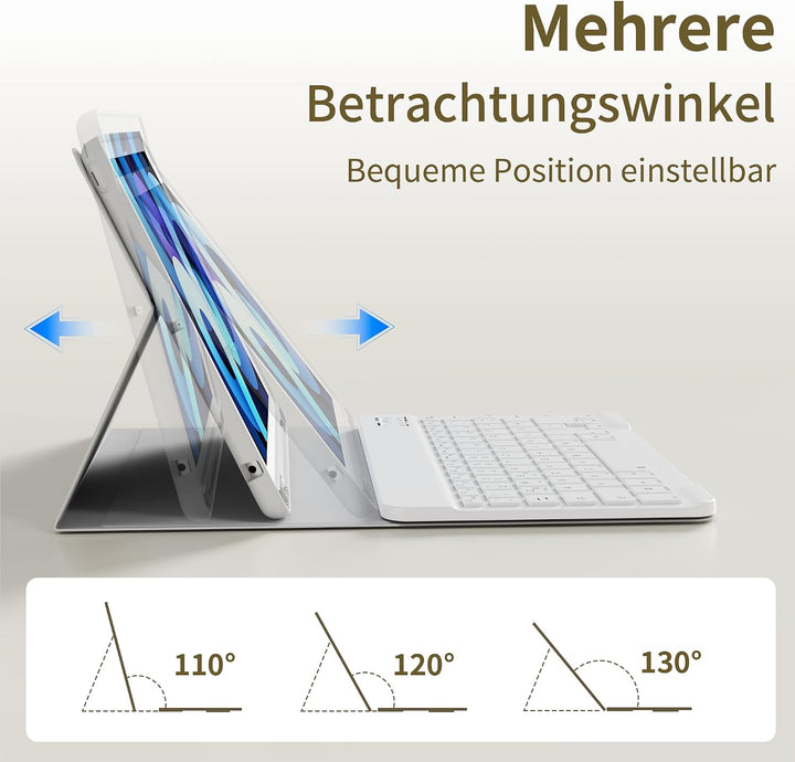 Tastatur Hülle für iPad 9. 8. 7. Generation 2021/2020/2019 10,2 Zoll mit Stifthalter, Magnetisch Blu