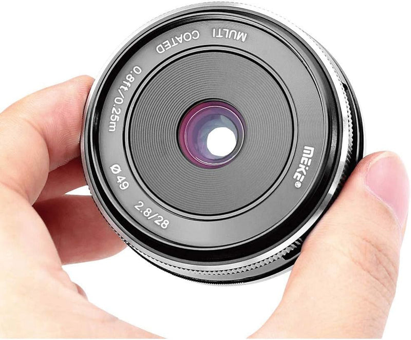 Meike Optics 19610004 Objektiv 28mm f2.8 MFT Schwarz, MFT