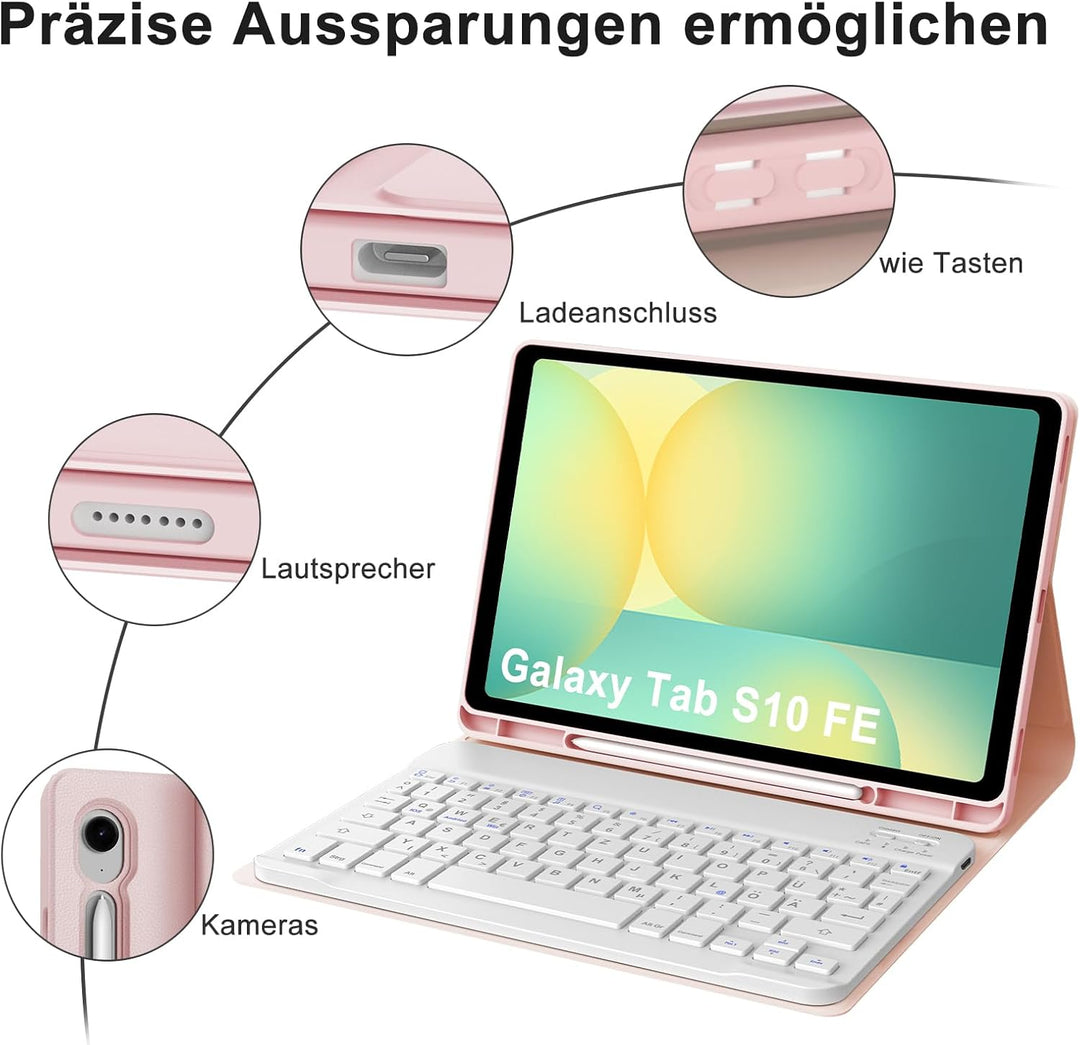 IVEOPPE Tastatur für Samsung Galaxy Tab S9FE/S10FE 10.9", Hülle Tastatur Galaxy Tab S9/S10FE 2025, M