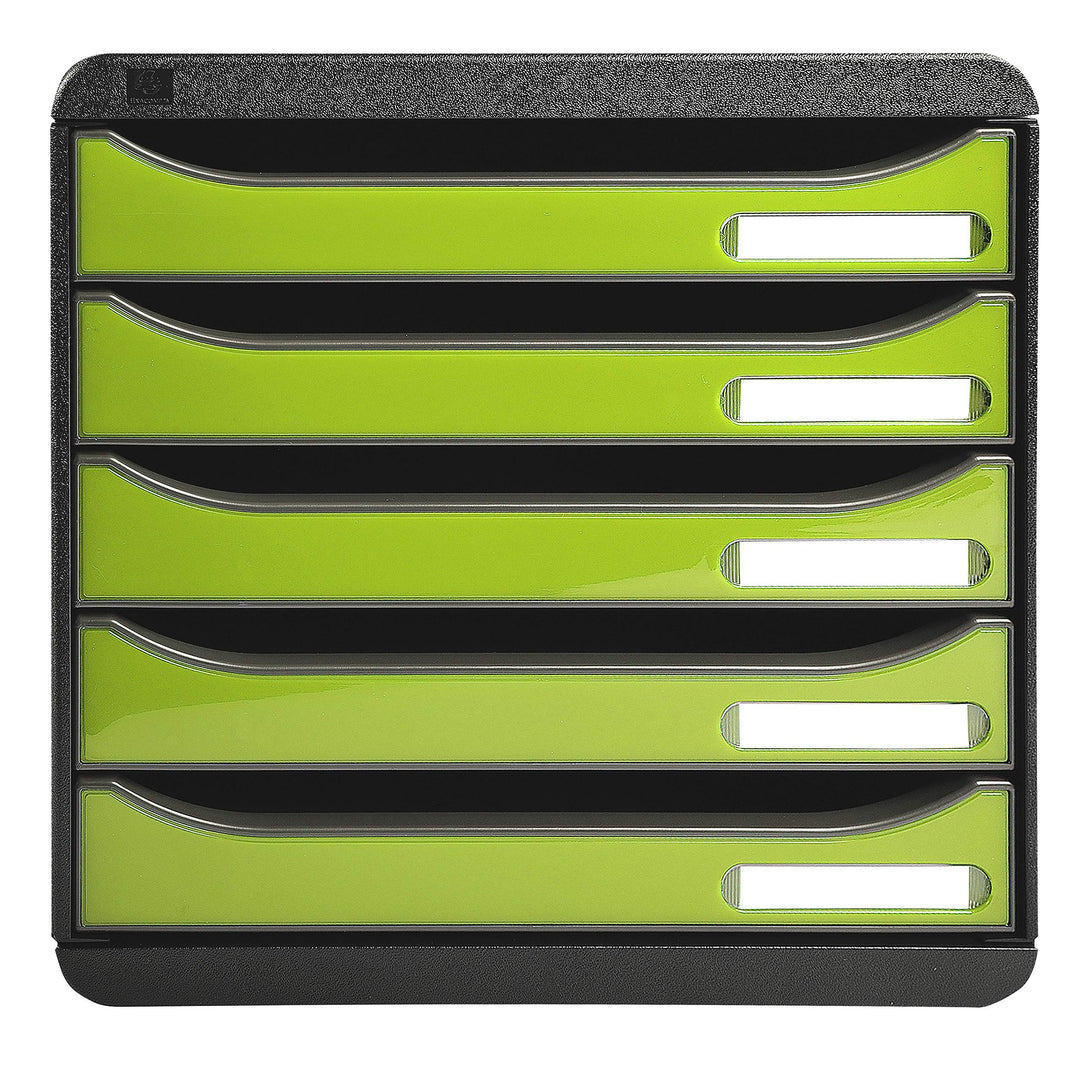Exacompta 3097225D Premium Ablagebox mit 5 Schubladen für DIN A4+ Dokumente. Stapelbare Schubladenbo