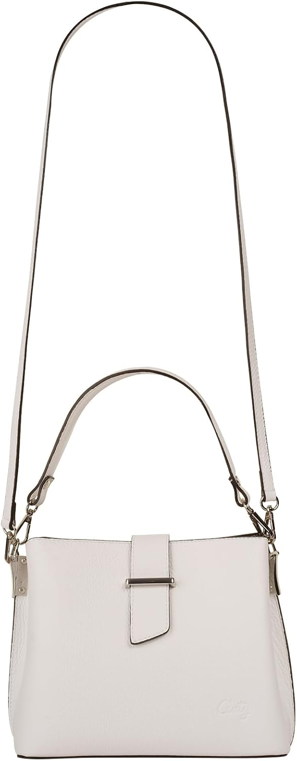Handtasche Echt Leder Damen Made in Italy, Tragetasche, Umhängetasche, Abendtasche aus Leder 021791