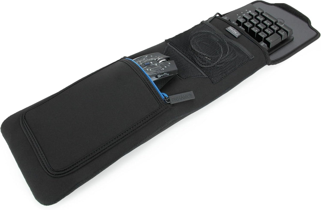ENHANCE Schutzhülle aus Neopren für mechanische Gaming-Tastatur (bis zu 45 cm) mit Tasche auf der Vo