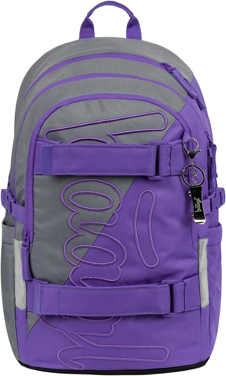 Baagl Schulrucksack Set Mädchen 3 Teilig, Skateboard Rucksack, Schultasche ab 3. Klasse, Grundschule