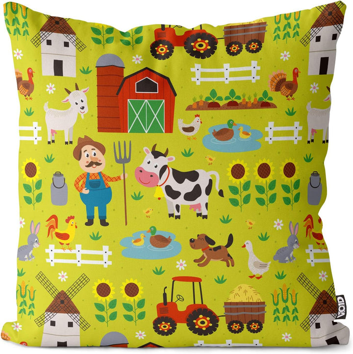 VOID Tierfarm Bauernhof Kissenbezug 50x50 Kissenhülle Polyester Zierkissen Couchkissen Ostern Osterd