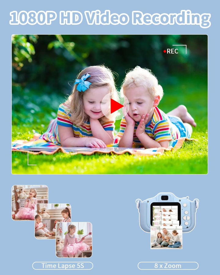 Kinderkamera,Kinder Kamera 1080P Bildschirm Kamera mit 64GB-Karte Selfie Digitalkamera Kinder Fotoap