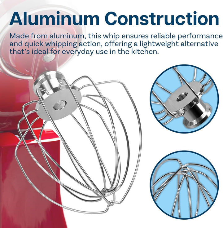 K45WW 6-Drahtiger Schneebesen für KitchenAid 4.5-5 Quart Kippkopf-Standmixer Artisan & Classic Serie
