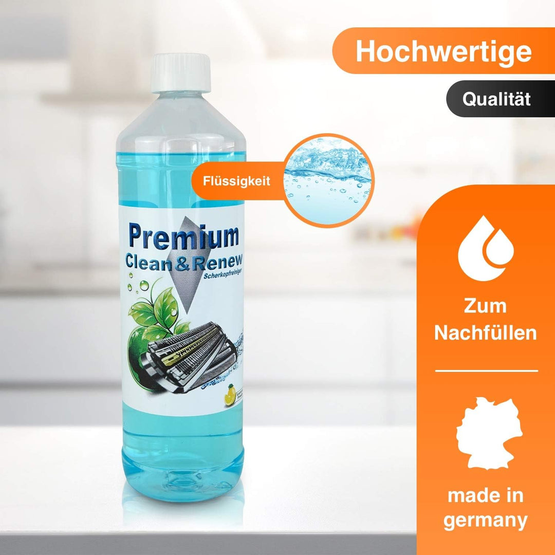 RedFOX24 Premium Scherkopfreiniger zum Nachfüllen - für Braun Clean&Charge Stationen - Deutsches Pro
