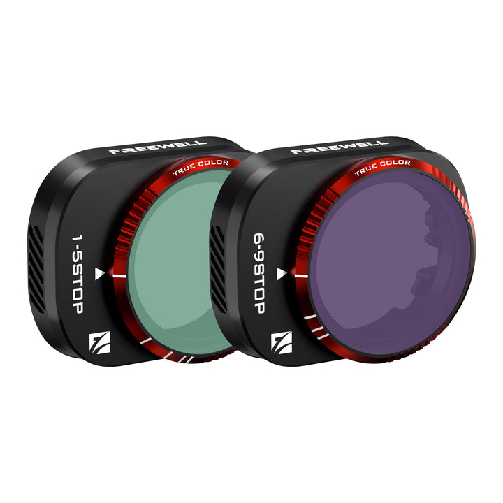Freewell Variable ND VND1-5 Stop, VND6-9 Stop, 2 Pack Run & Gun Kameraobjektivfilter, kompatibel mit