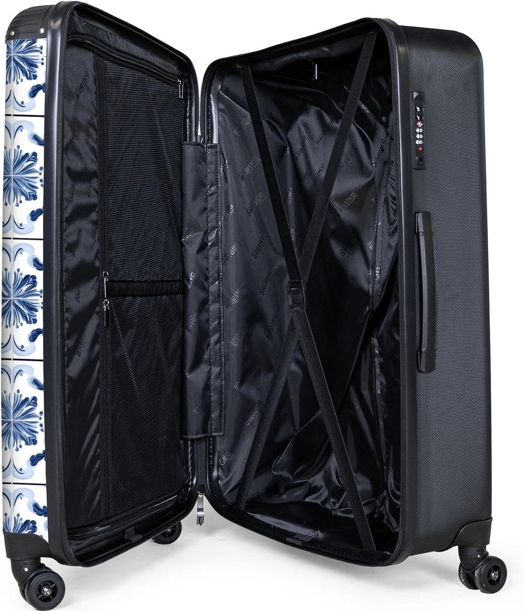 NoBoringSuitcases.com® Koffer XL Gross 77x51.5x28 cm Reisekoffer mit 4 Rollen Leicht Trolley Hartsch