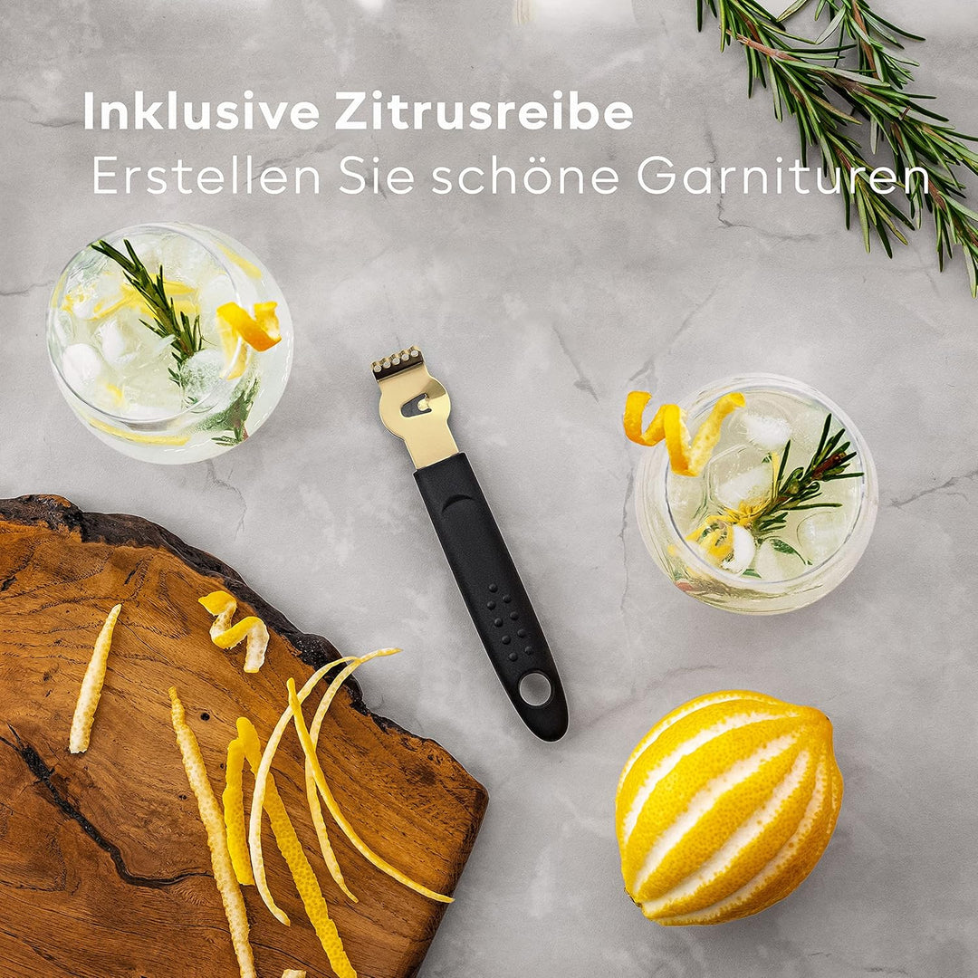 BarDeluxe® Cocktail Set 12-teilig, Barkeeper Set, Cocktail Mixer Set | 750ml Cocktailshaker Edelstah