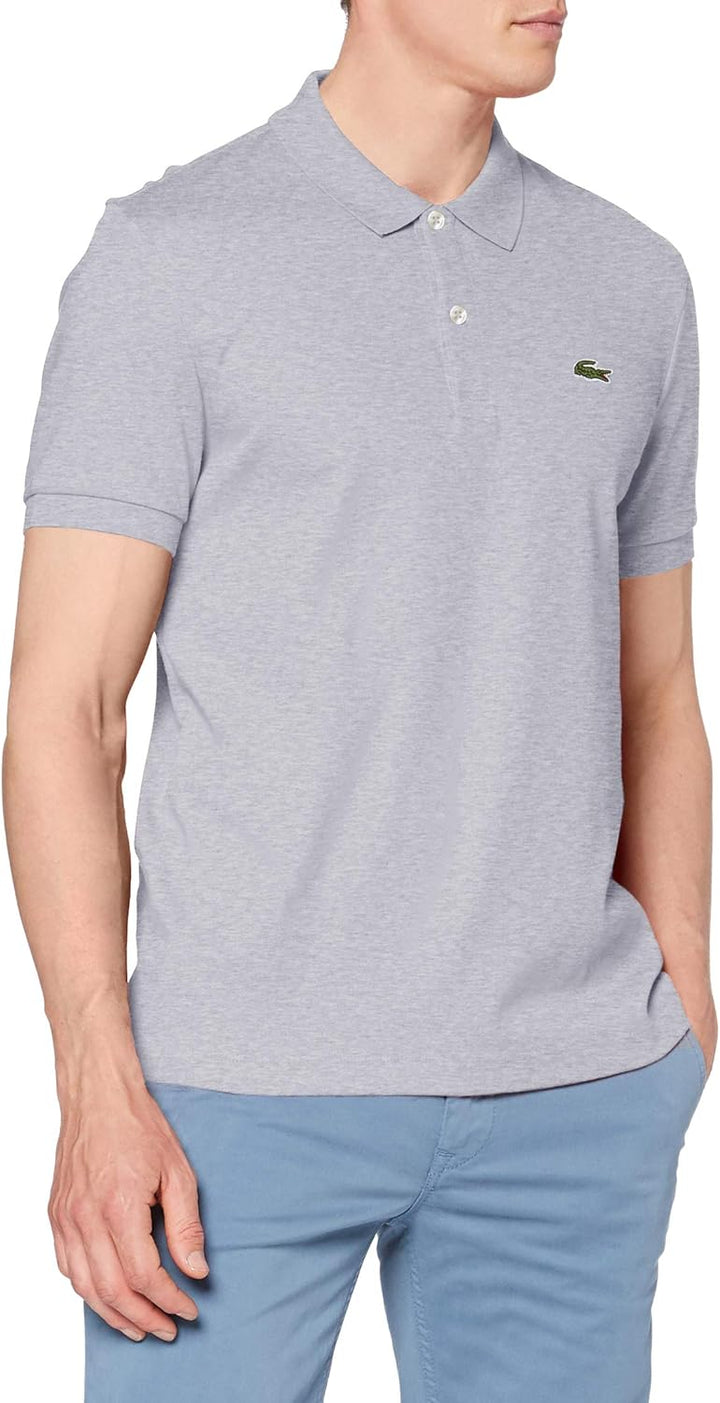 Lacoste Herren Polo-Shirt Kurzarm DH2050, Männer Polo-Hemd,2 Knopf,Regular Fit XS Argent Chine, XS A
