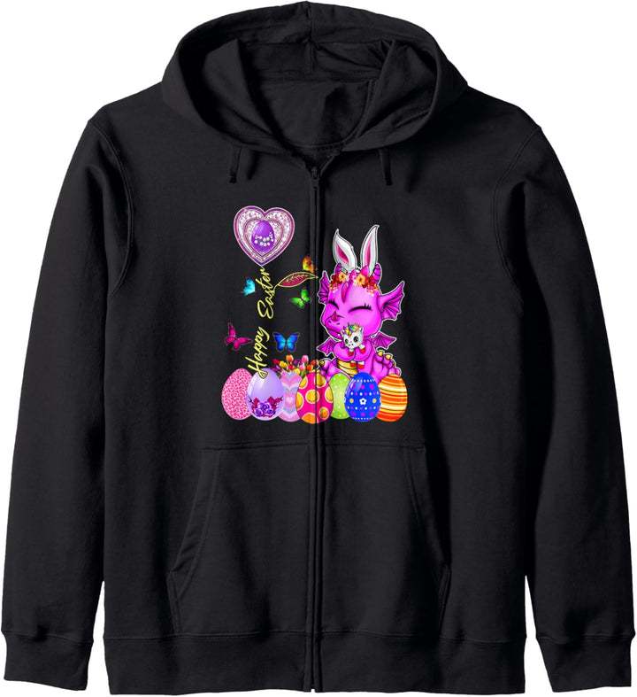 Happy Easter Egg Hunt Cute Bunny Dragon Toddler Girl Kid Kapuzenjacke