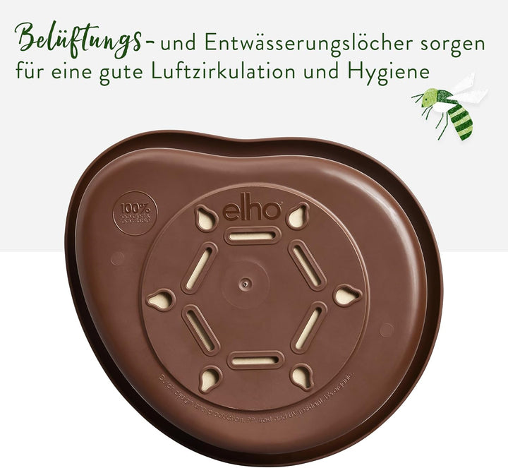 Elho Organic Bee Hotel 25cm - Insektenhotel für Bienen - 100% recyceltes Plastik - L27.4 x B16.8 x H