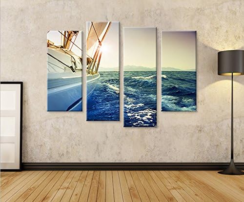 islandburner Bild Bilder auf Leinwand Segelyacht 4er XXL Poster Leinwandbild Wandbild art up your li