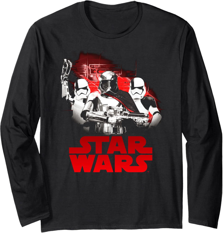 Star Wars The Last Jedi Trooper Trio Logo Langarmshirt