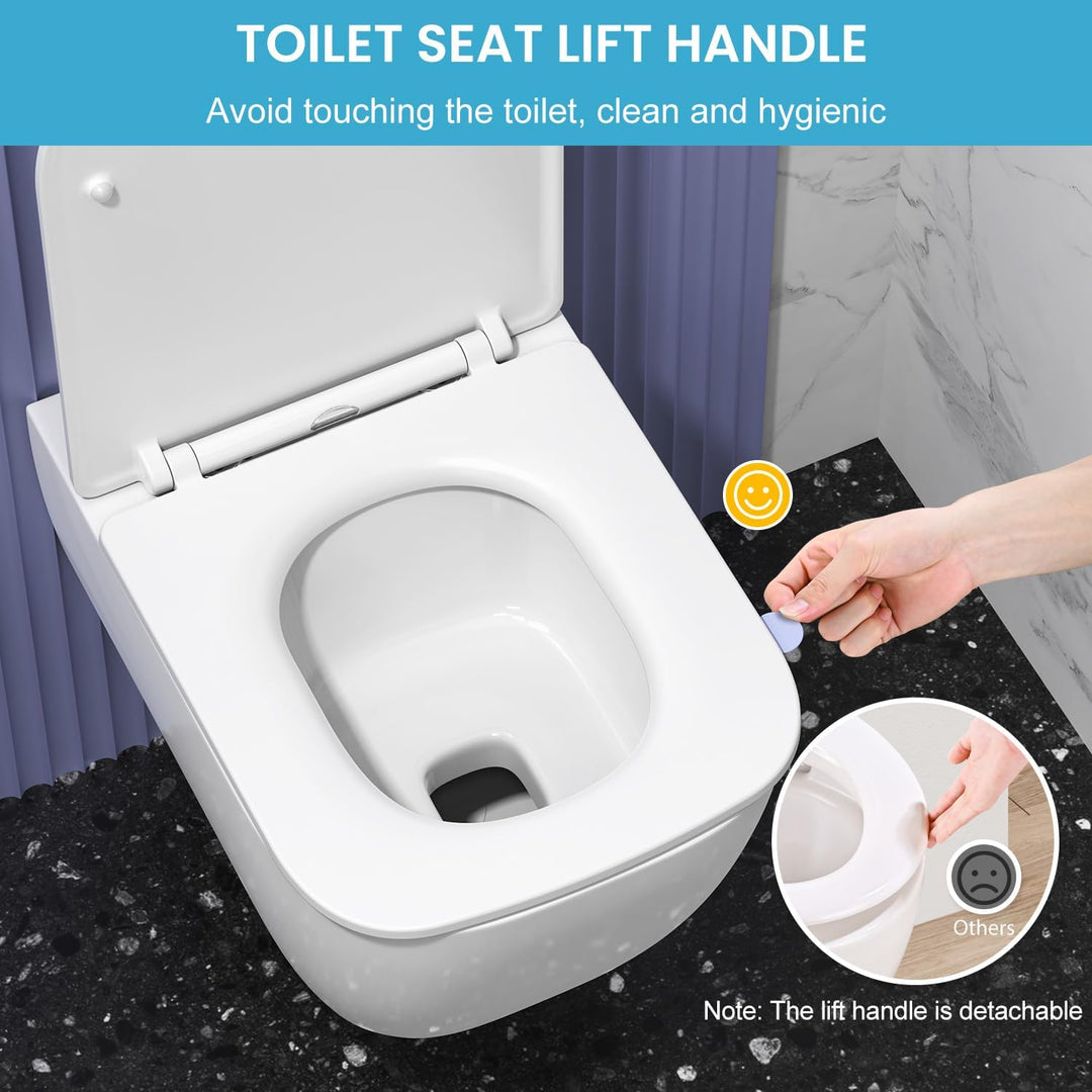 WC Sitz mit Absenkautomatik Eckig | Toilettendeckel Duroplast Weiss | Klobrille mit Schnellverschlus