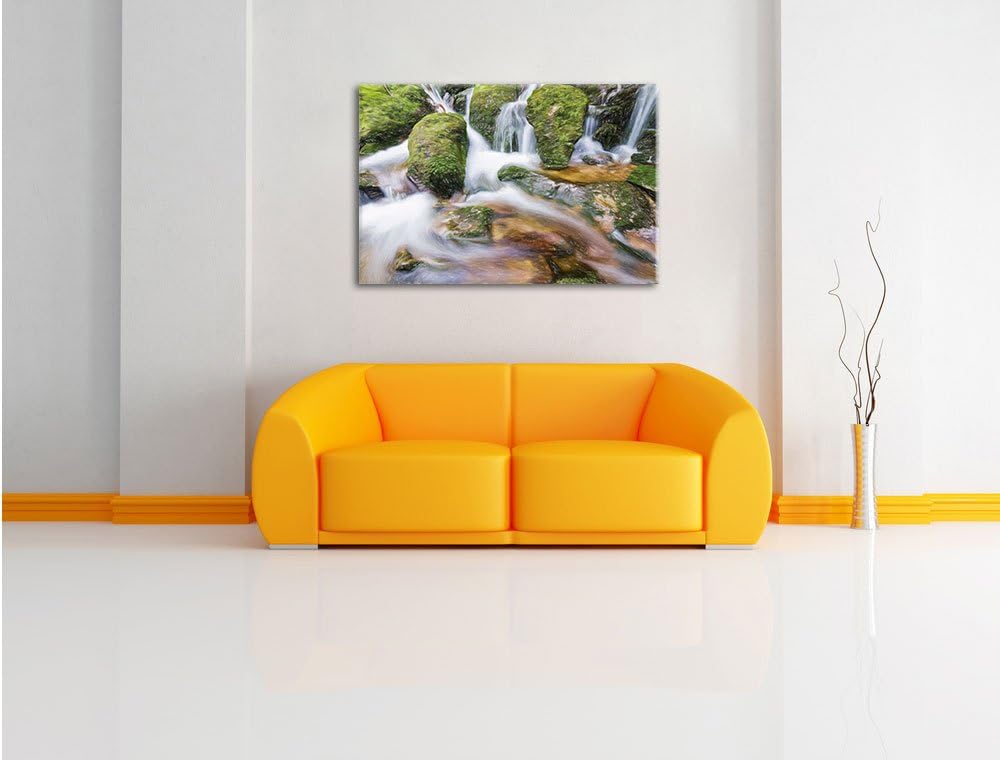 Pixxprint Gertelbach im Schwarzwald als Leinwandbild/Grösse: 100x70 cm/Wandbild/Kunstdruck/fertig be