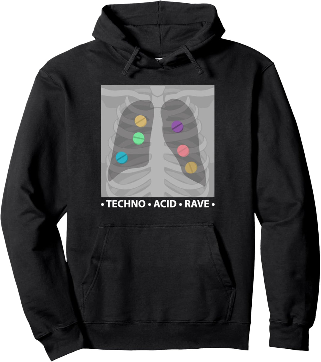 Techno - Acid - Rave: Acid X-Ray Pullover Hoodie