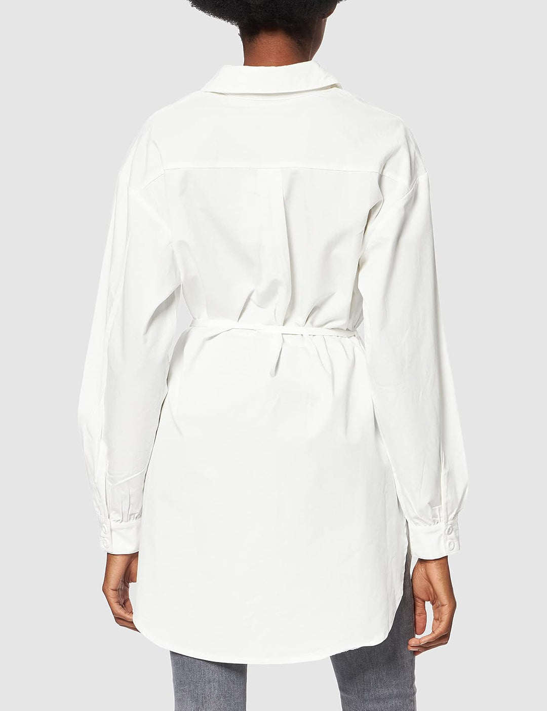NA-KD Damen Oversized Belted Shirt Hemd 34 Beige, 34 Beige