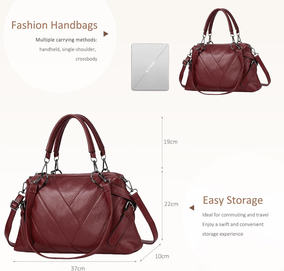 NICOLE &amp; DORIS Handtaschen für Damen Modern Henkeltasche Schultertasche Weiche PU Leder Umhängetasch