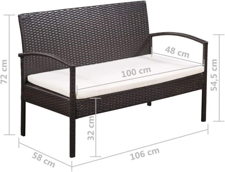 Goliraya 5-TLG. Garten-Lounge-Set mit Auflagen Sitzgruppe Gartengarnitur Gartenmöbel Outdoor Rattan