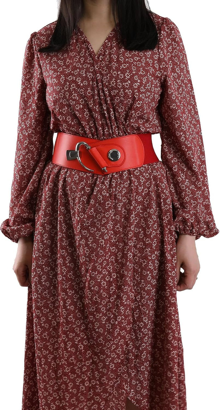FASHIONGEN - Elastischer Damengürtel aus Rindsleder, DARLENE Rot XS, Rot XS