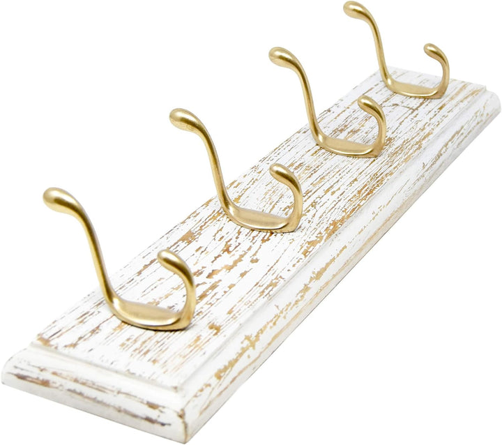 Lashuma 4er Wandgarderobe Vintage, Badezimmer Hakenleiste Antik Gold, Nostalgie Mehrzweckhaken Gröss