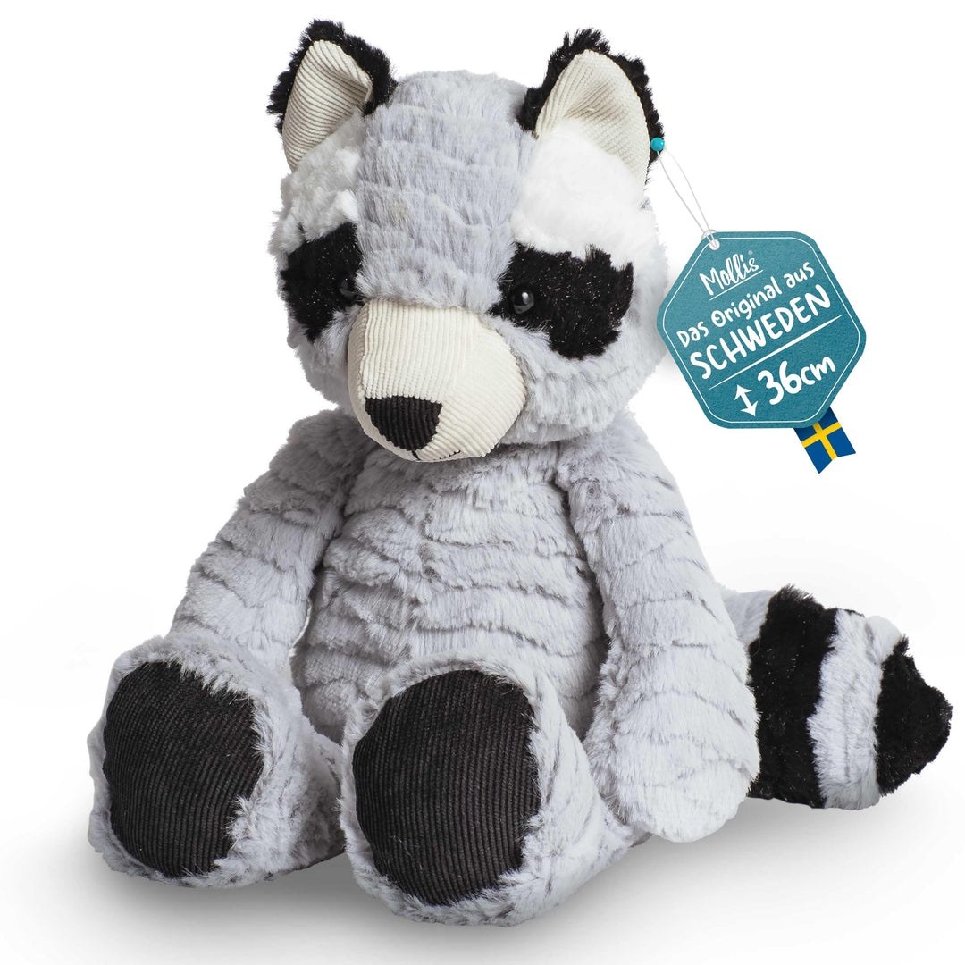 Mollis Kuscheltier - Kuschelwaschbär - 36 cm - Plüschtier-Waschbär - Kinder-Kuscheltier - weiches St